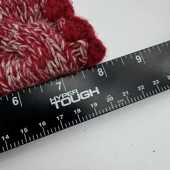 NECK WARMER SCARF Collar Red Crochet Cable Knit Decorative Flower Button Winter - Picture 8 of 8